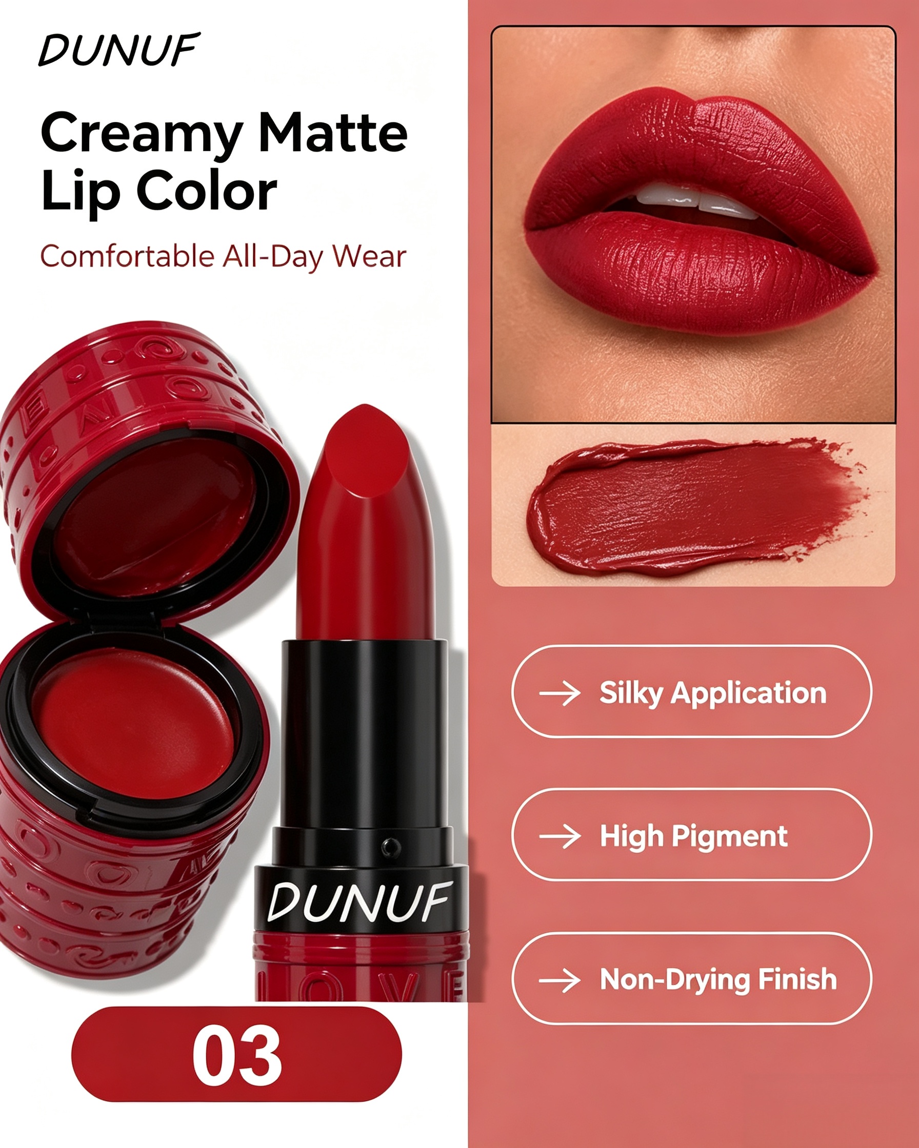 Velvet Matte Red Lipstick