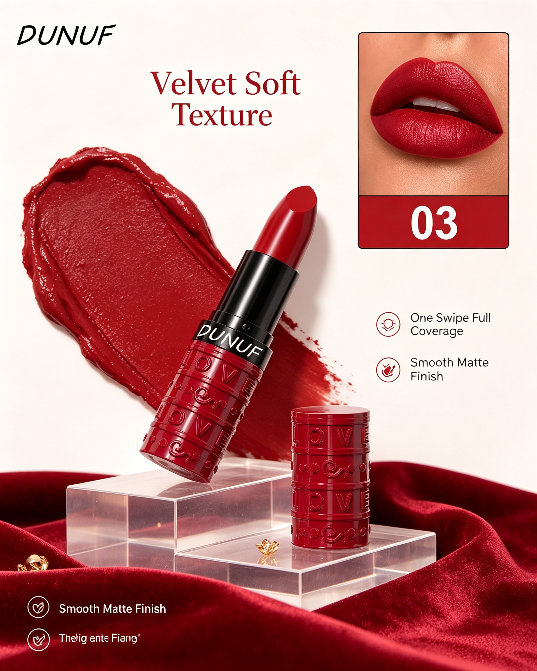 Velvet Matte Red Lipstick