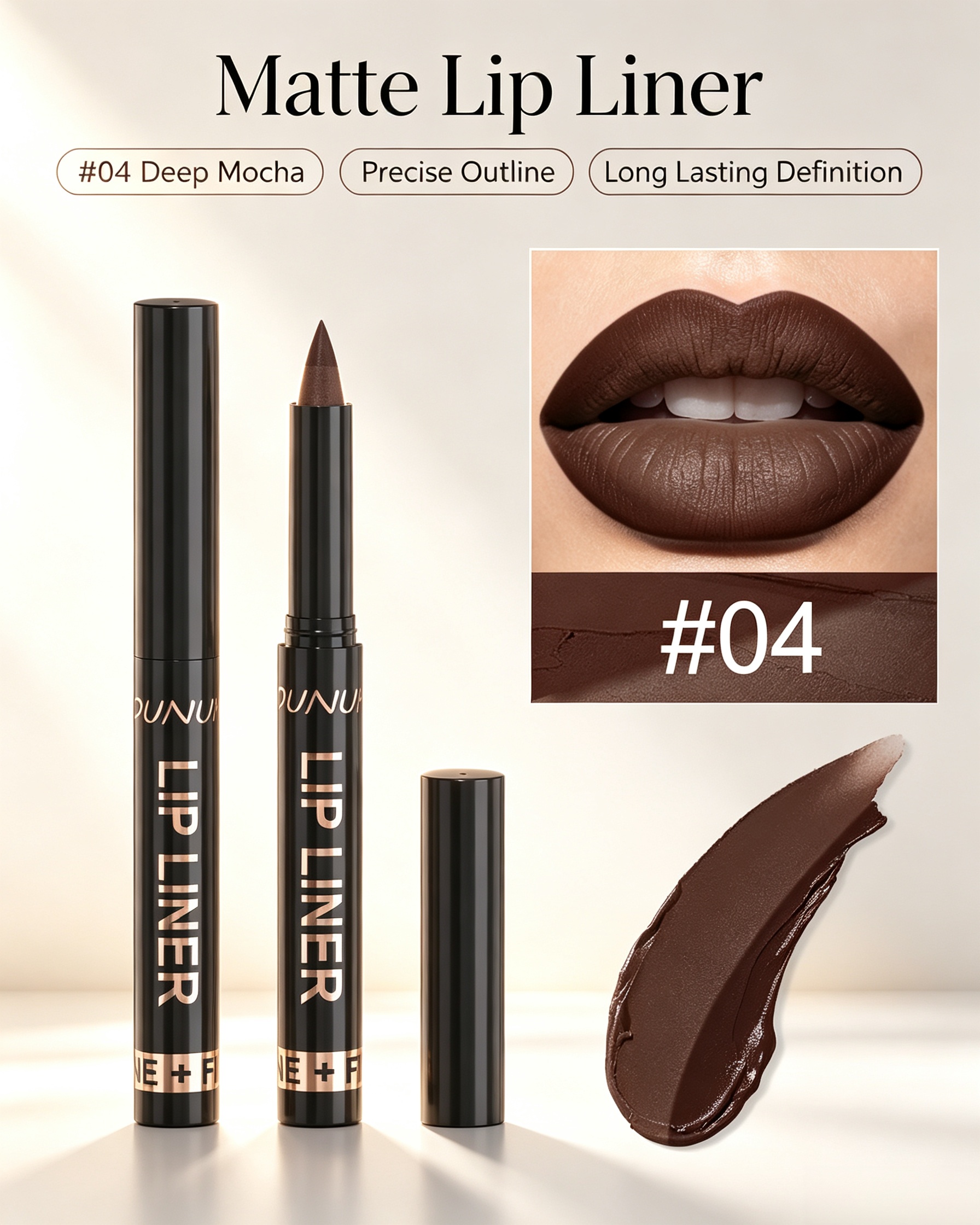 Matte Deep Mocha Lip Liner - Shade 04