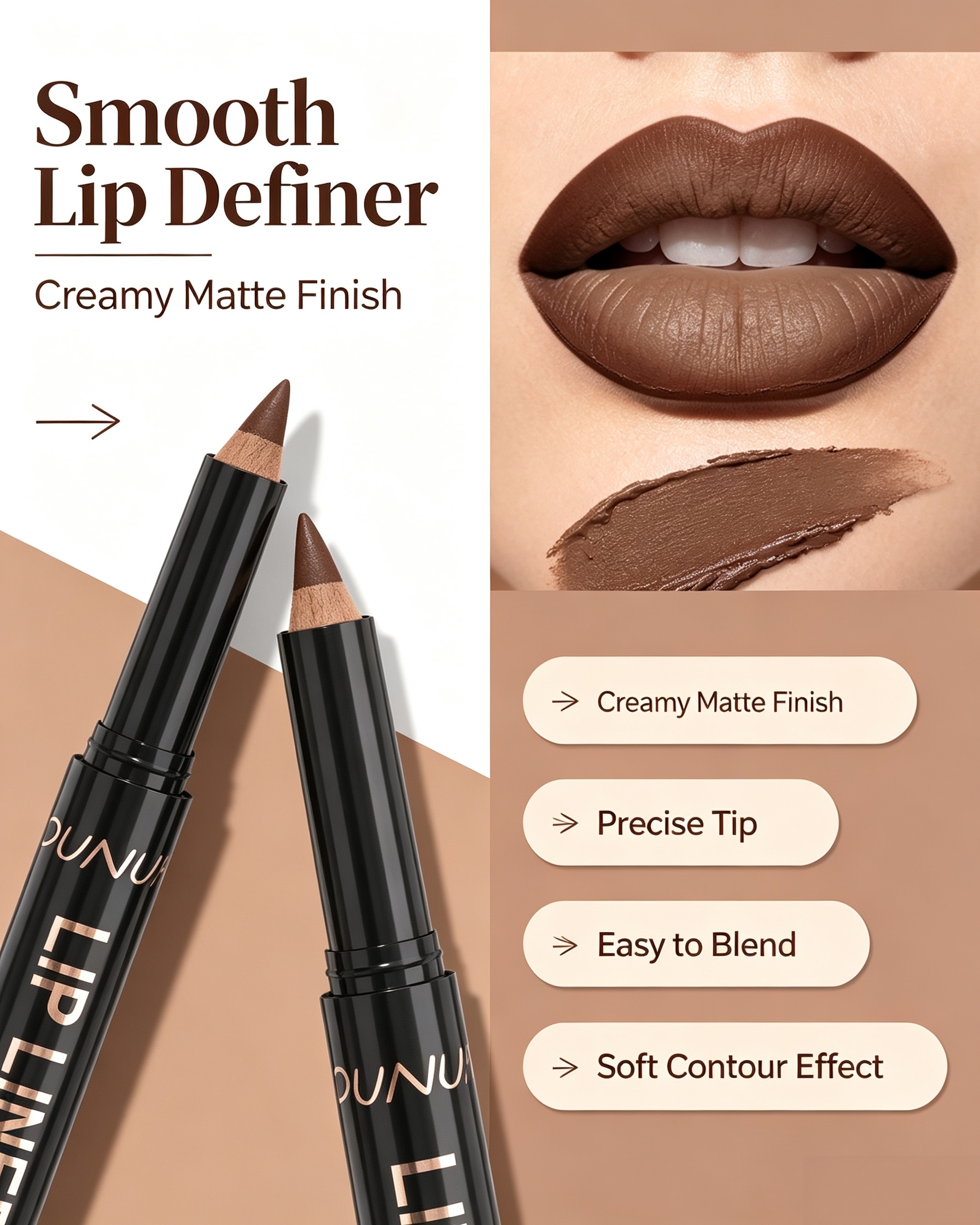 Matte Deep Mocha Lip Liner - Shade 04