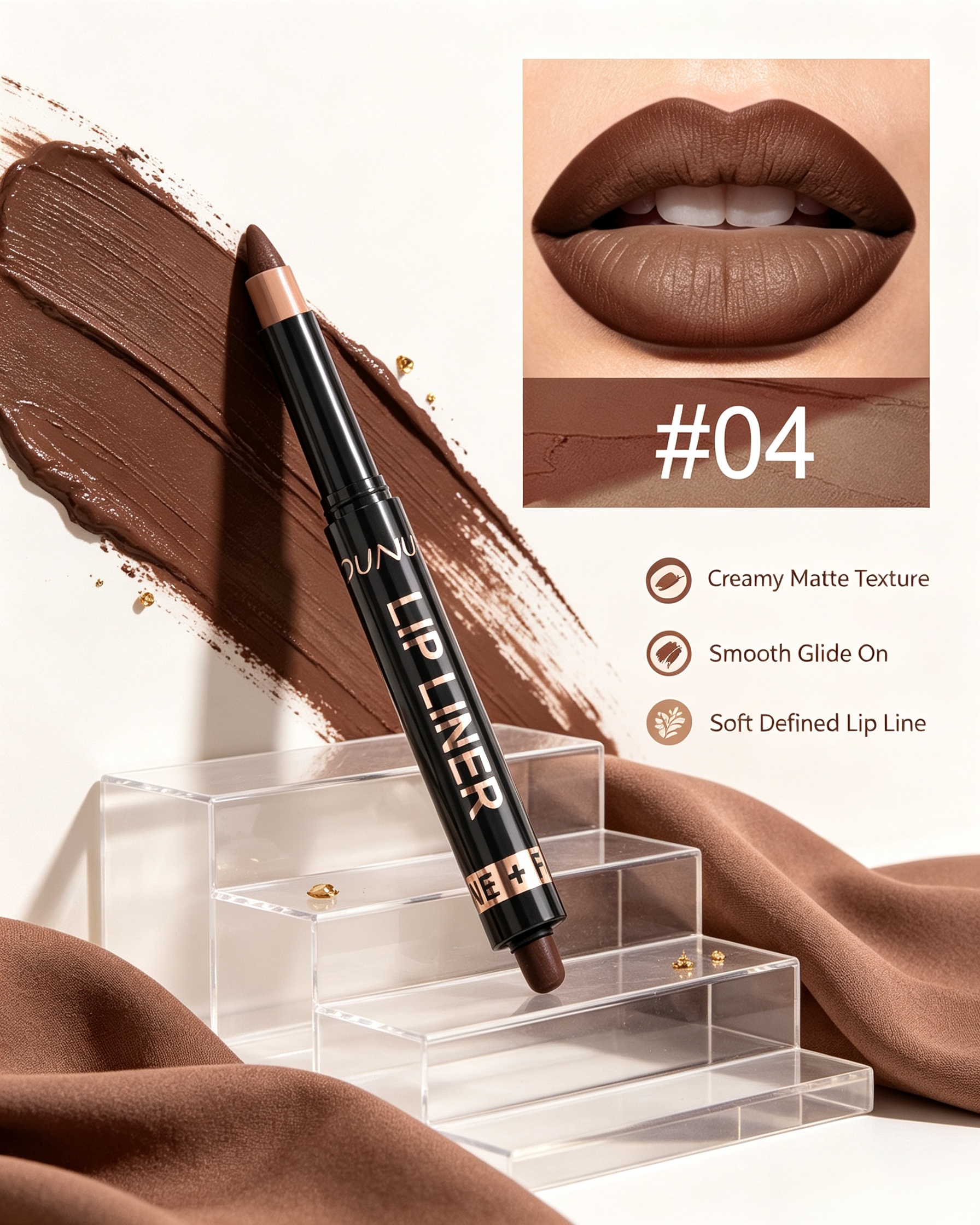 Matte Deep Mocha Lip Liner - Shade 04