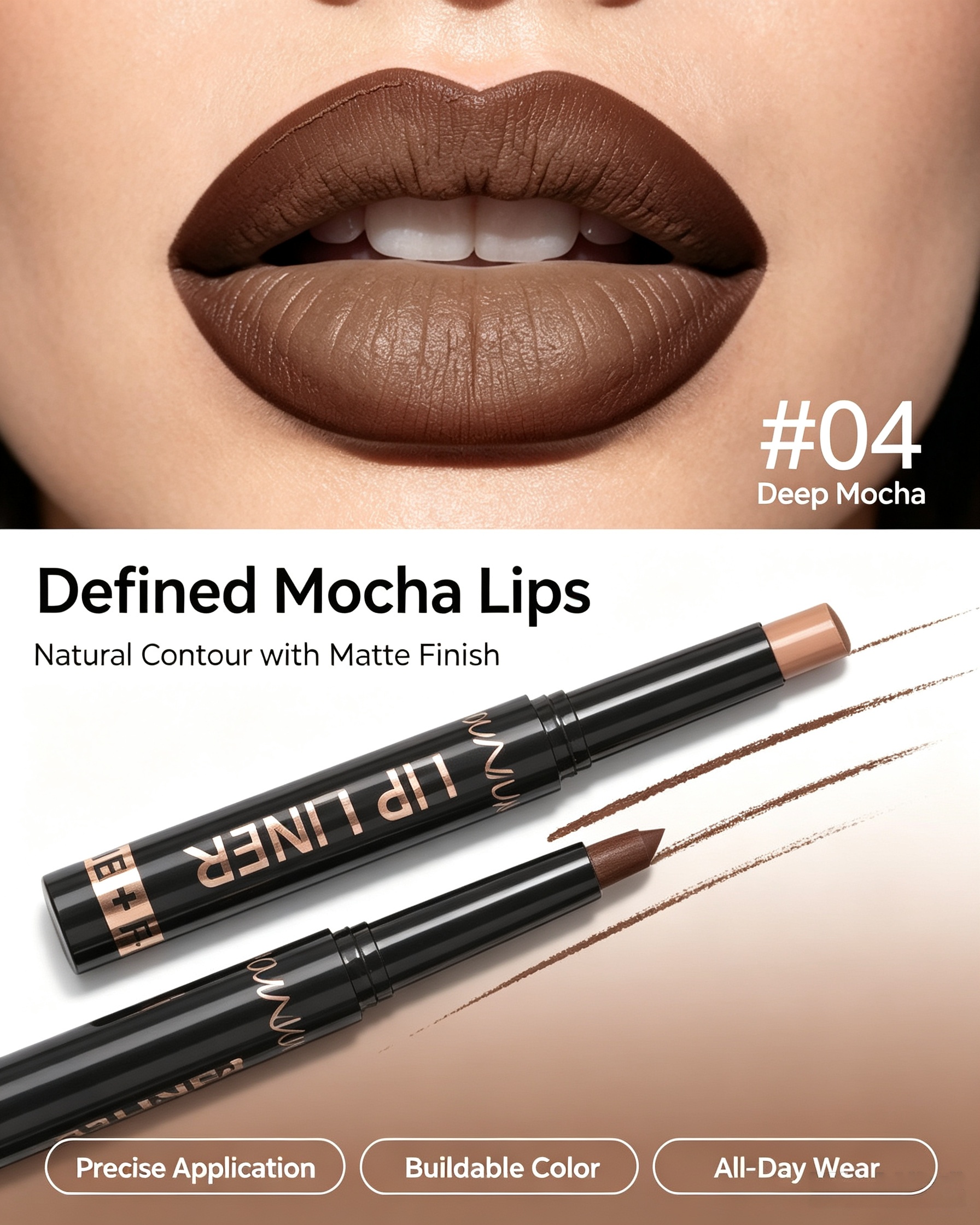 Matte Deep Mocha Lip Liner - Shade 04