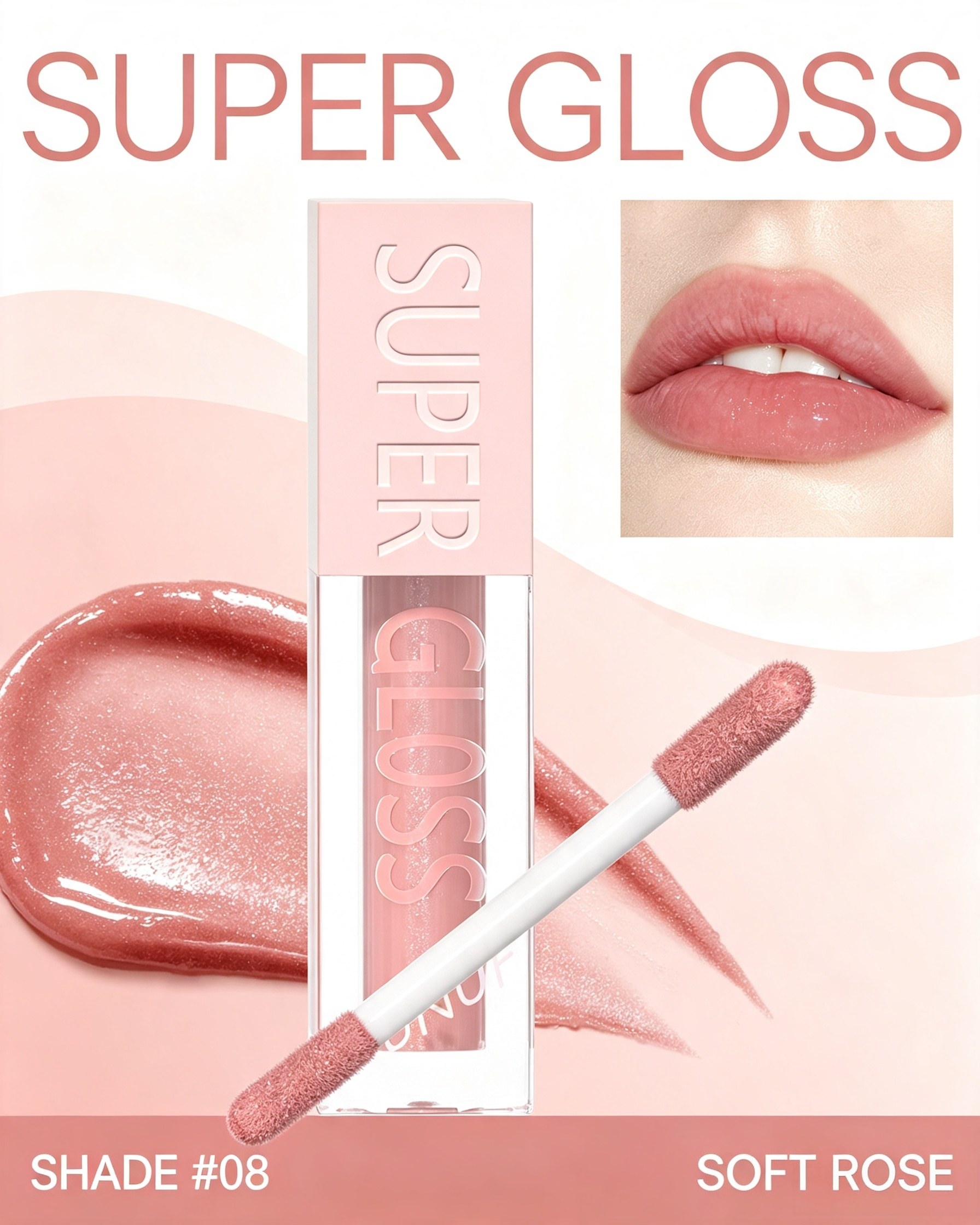 Dewy Shimmer Pink Lip Gloss Shade 08
