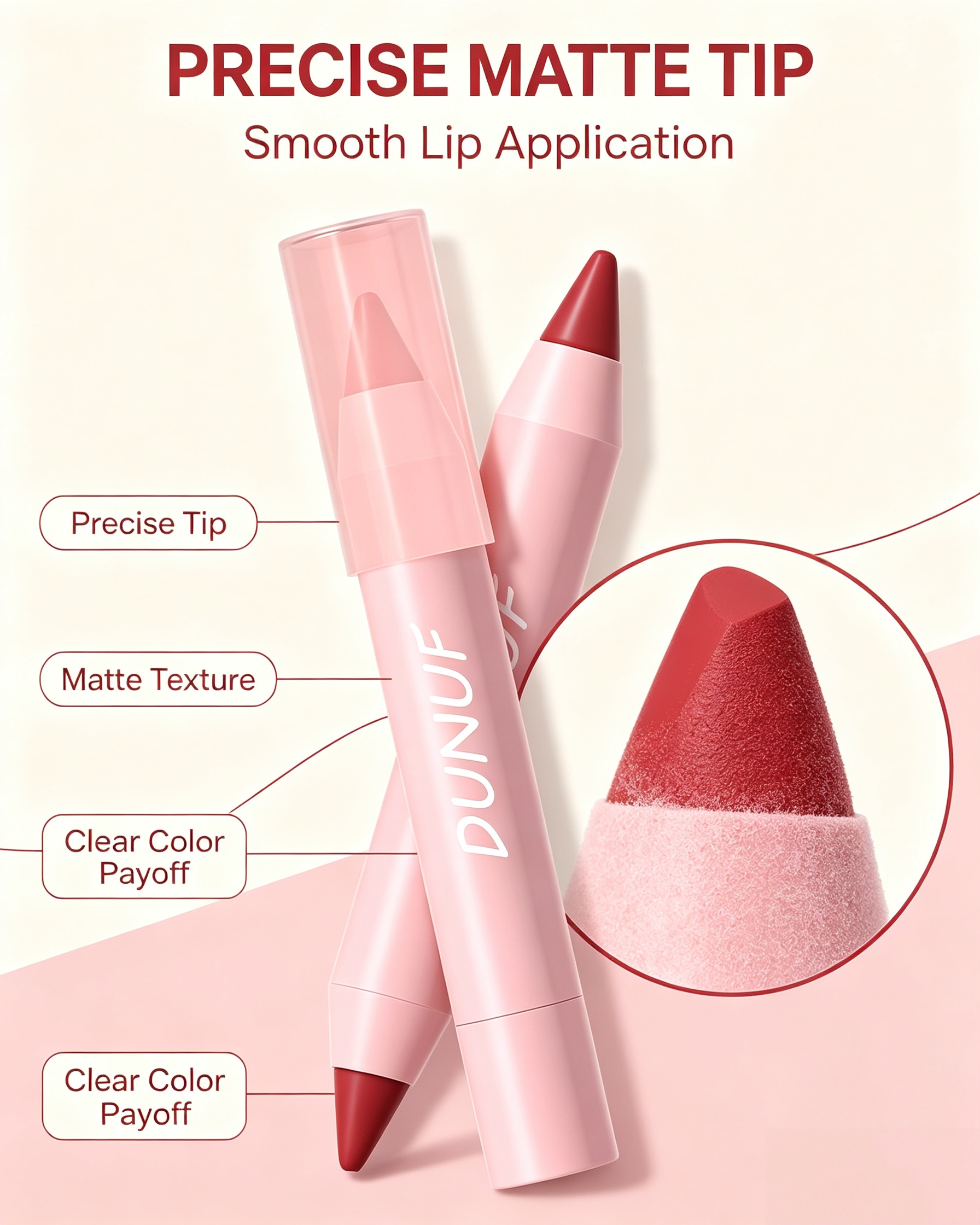 Matte Lip Glaze Effect, Classic Red