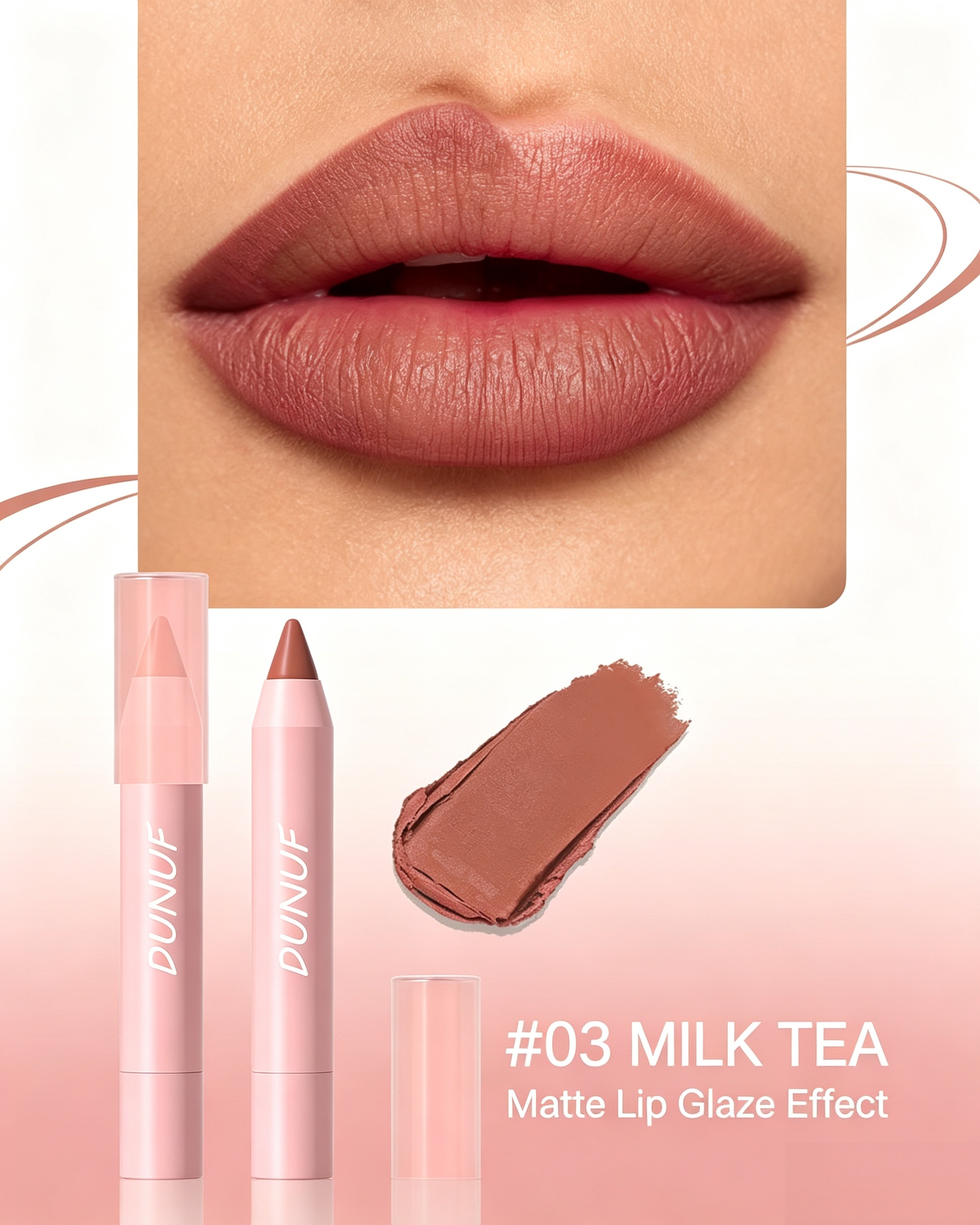 Matte Lip Glaze Effect, 03 Milk Tea