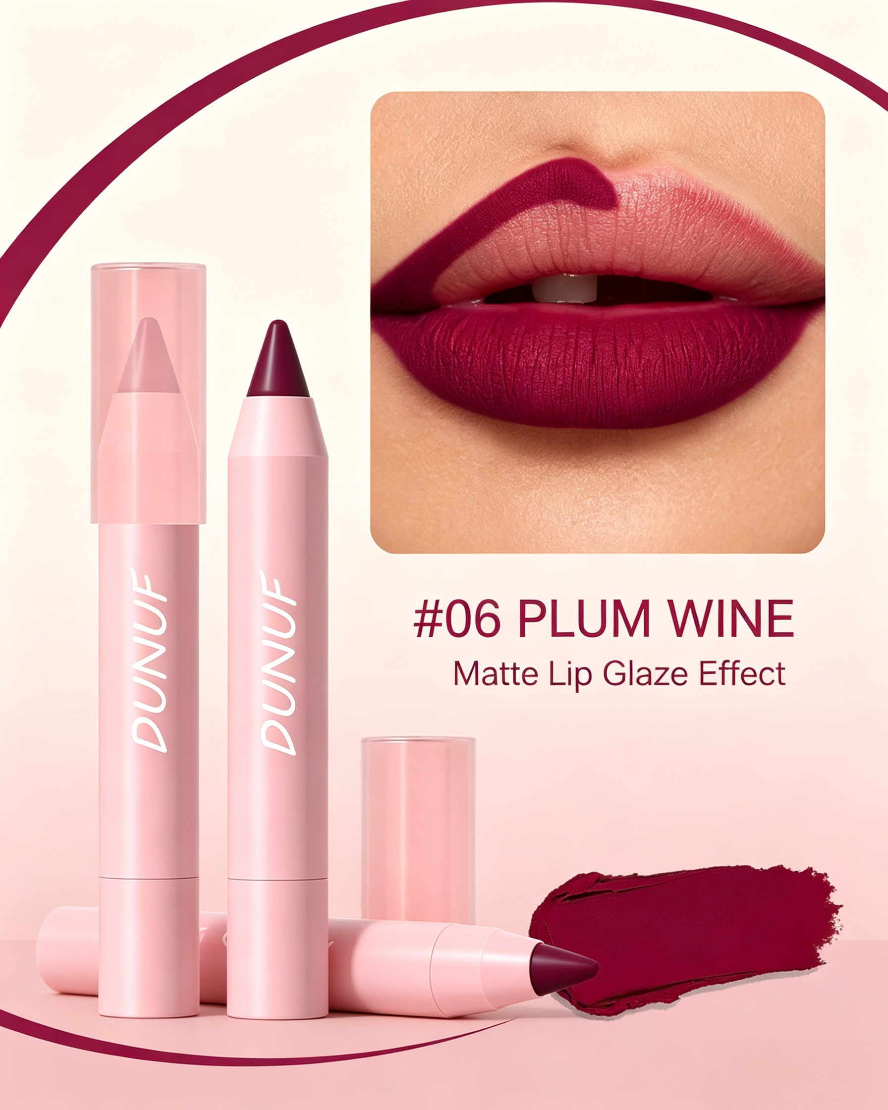 Matte Lip Glaze Effect, 06 Plum Wine