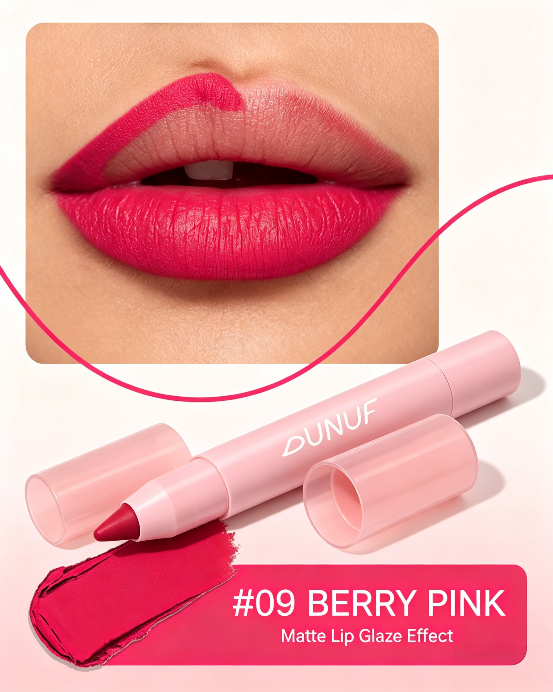 Matte Lip Glaze Effect, 09 Berry Pink
