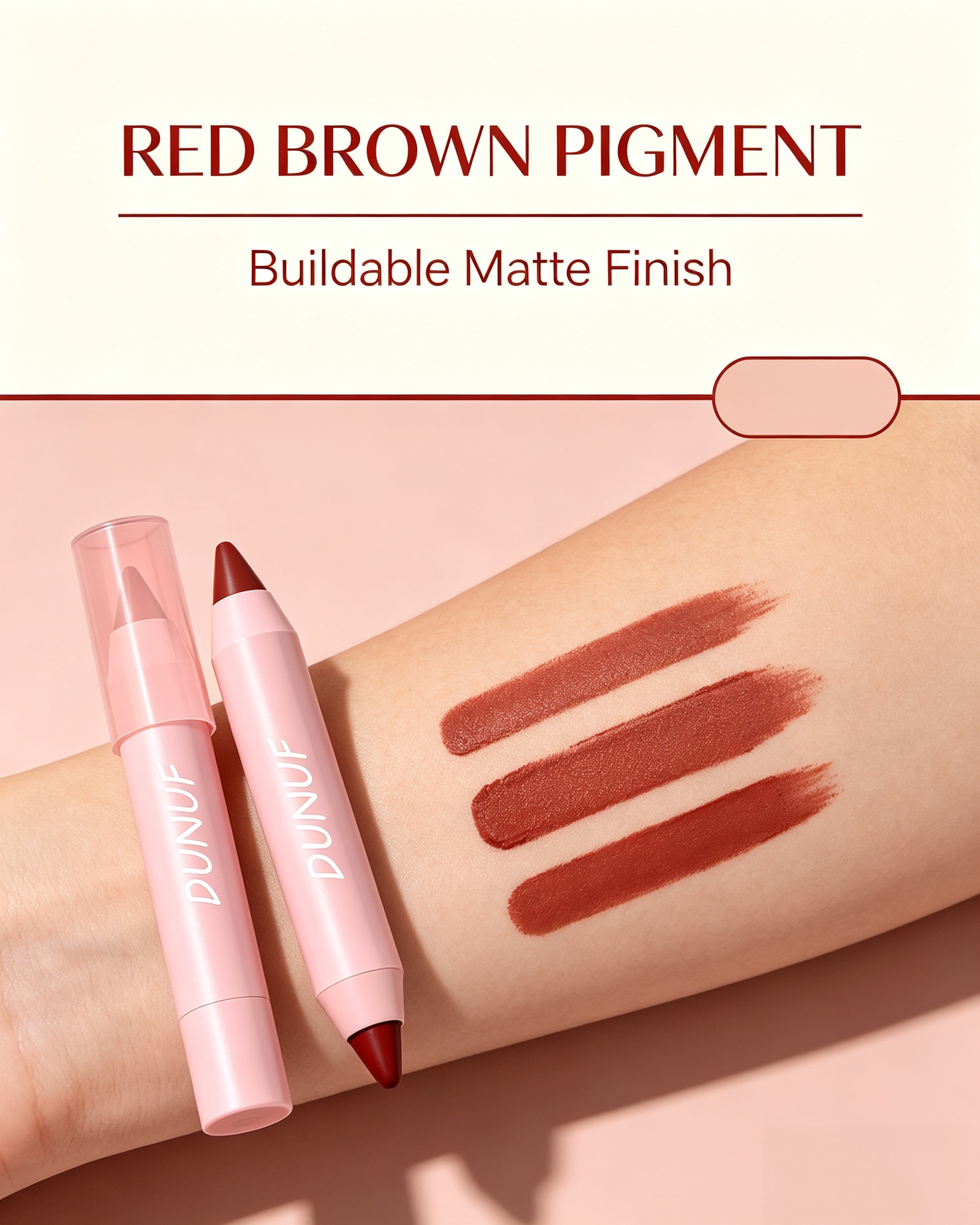 Matte Lip Glaze Effect, 10 Red Brown