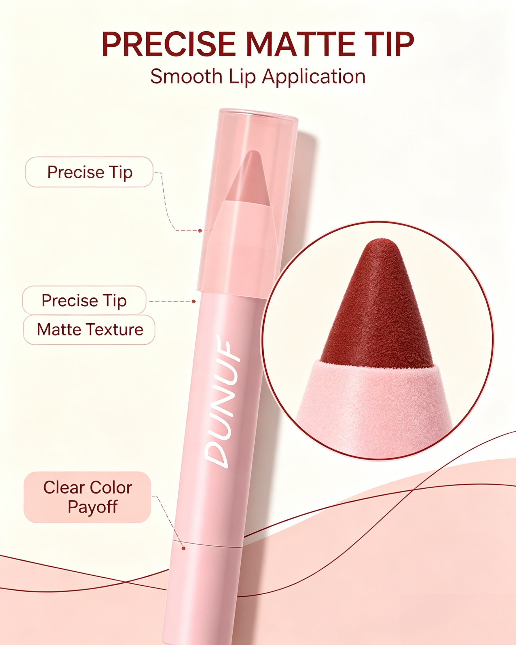 Matte Lip Glaze Effect, 10 Red Brown