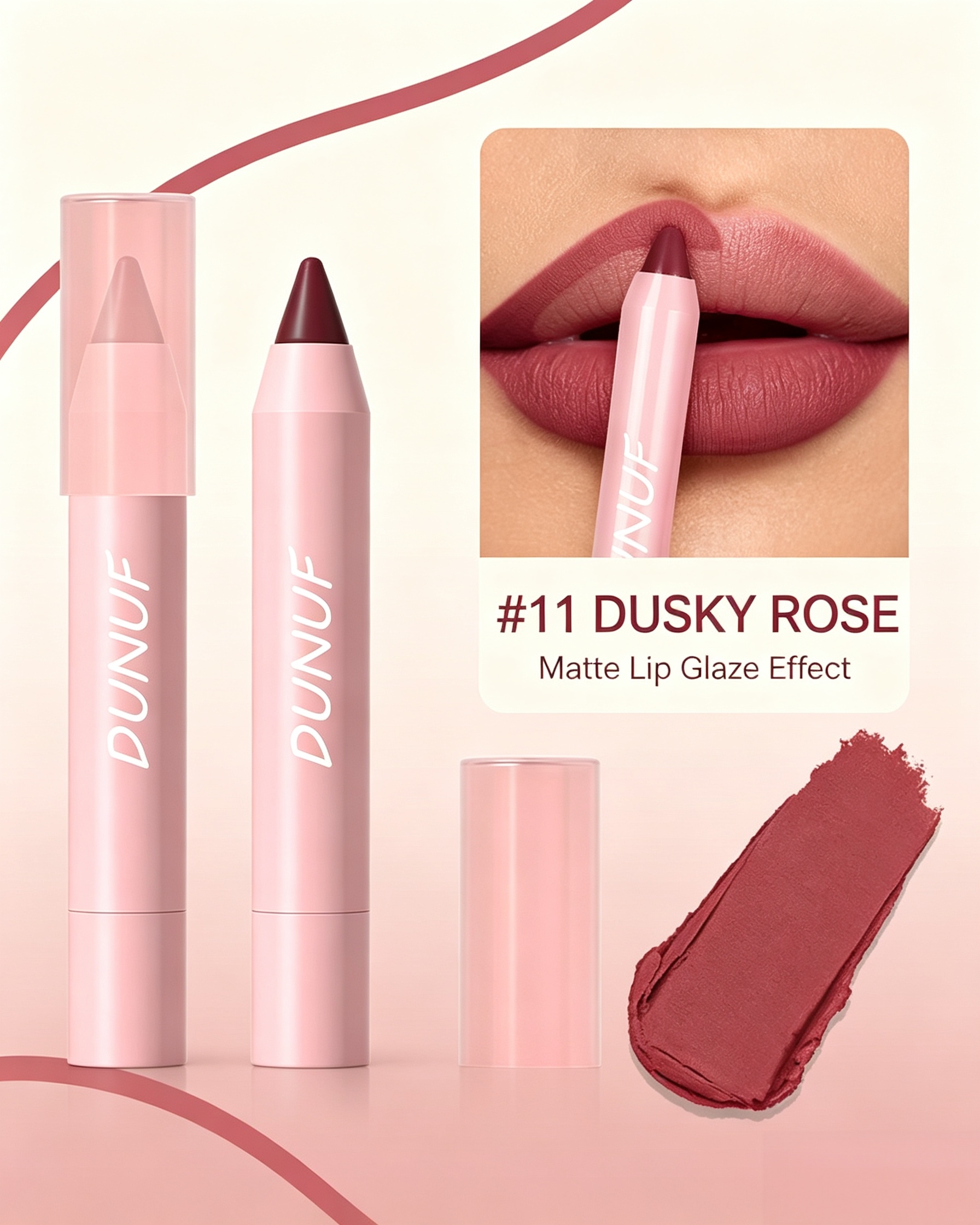 Matte Lip Glaze Effect, 11 Dusky Rose