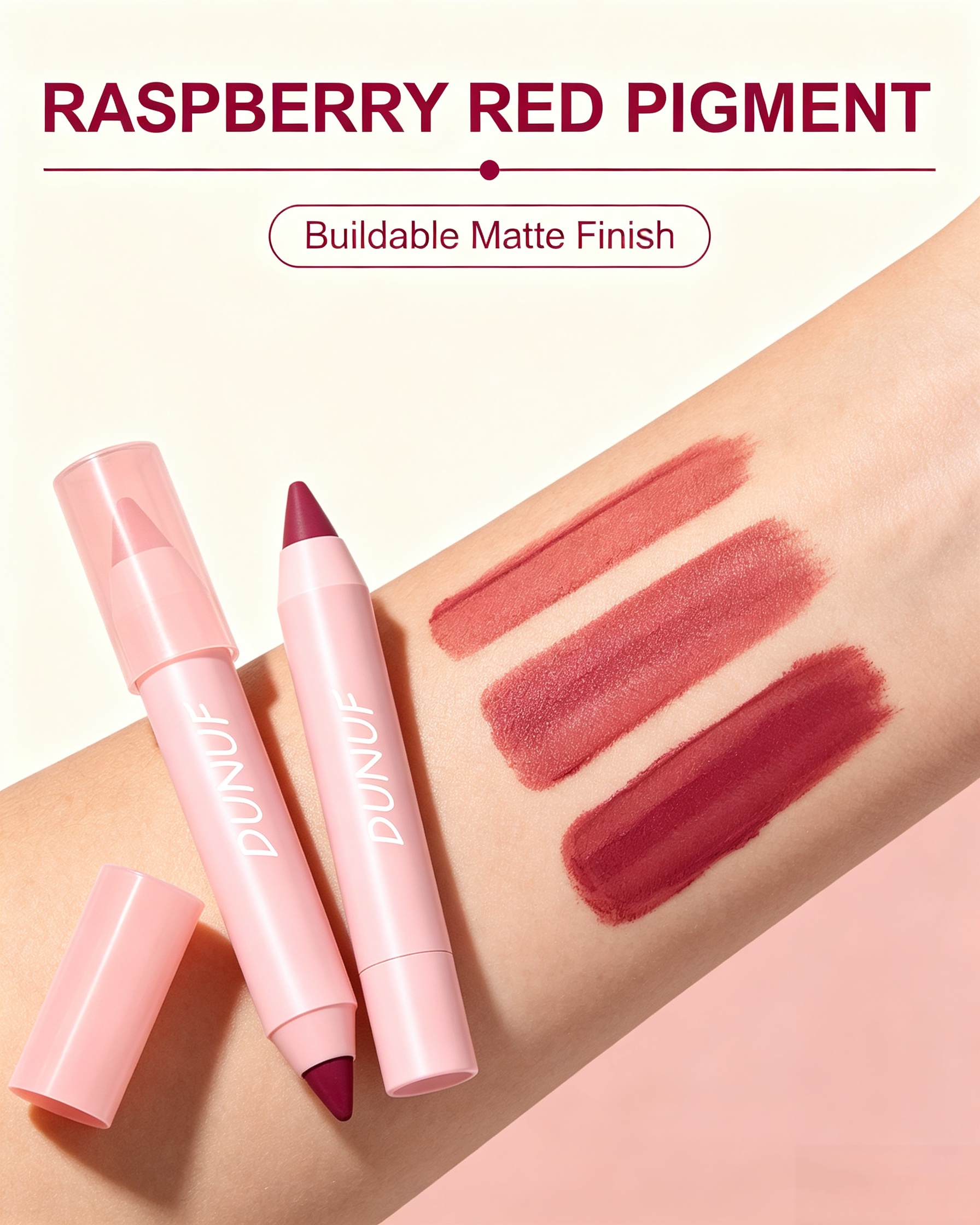 Matte Lip Glaze Effect, 13 Raspberry Red