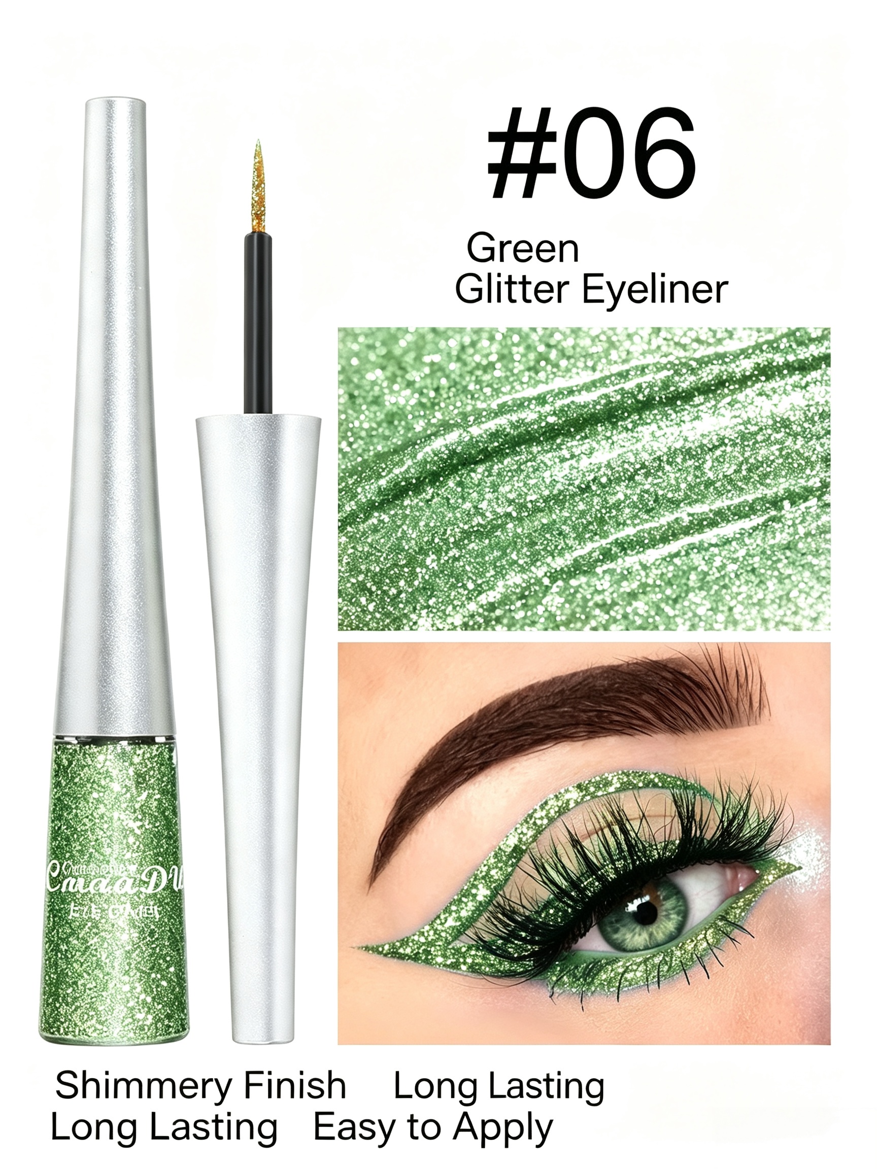 Shimmery Green Glitter Eyeliner #06