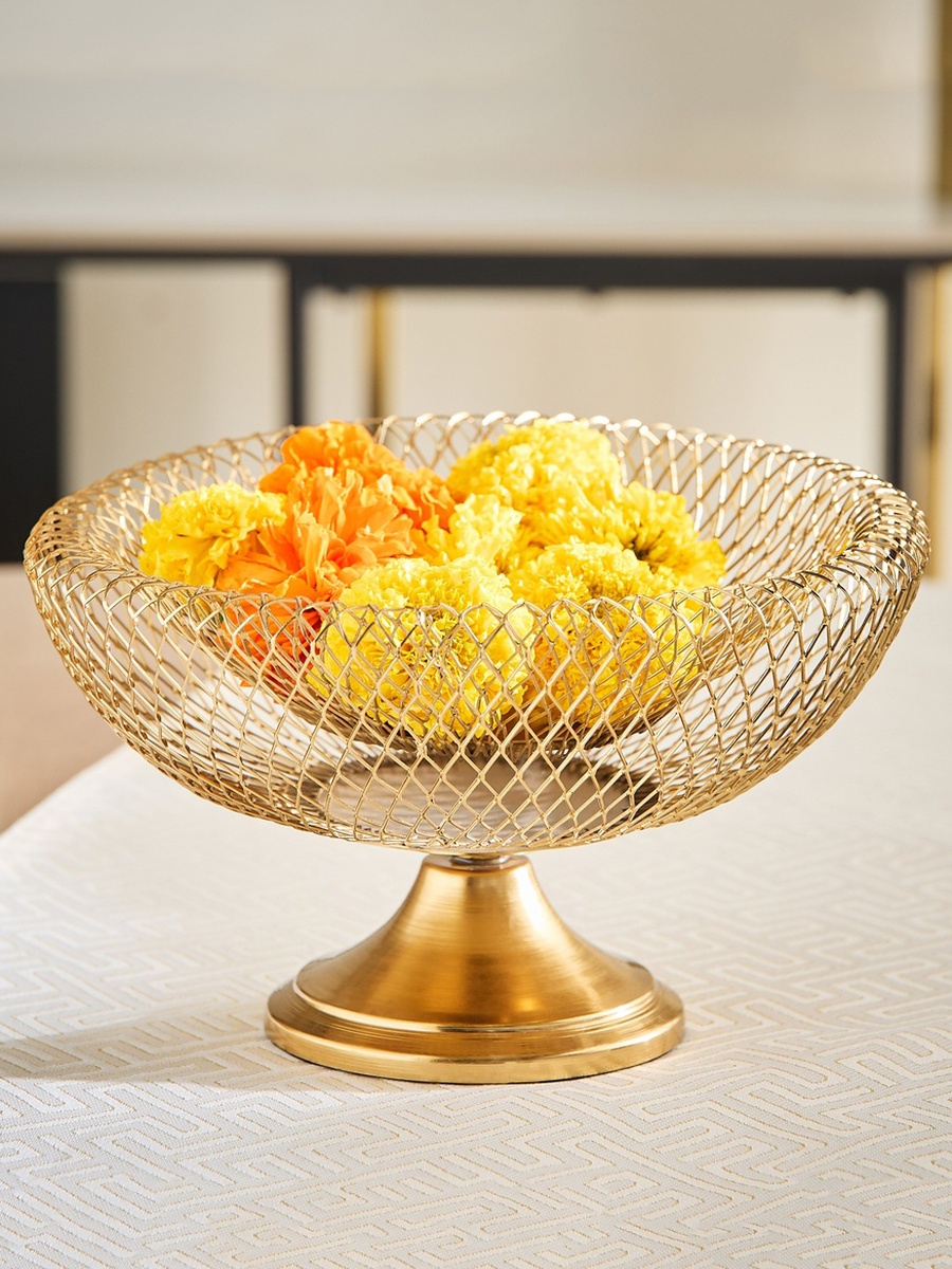 Kumudh Aurora Decorative Mesh Footed Bowl - 21x21x33 cm