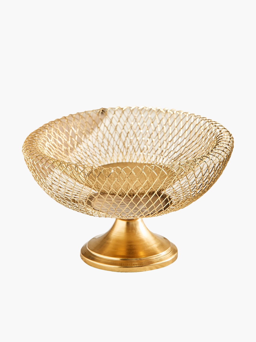 Kumudh Aurora Decorative Mesh Footed Bowl - 21x21x33 cm