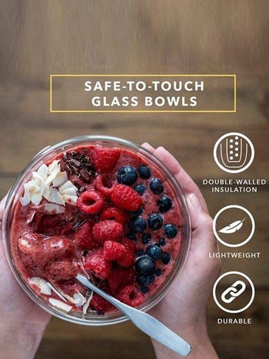 Zen Double Wall Glass Salad Bowl - 750 ml