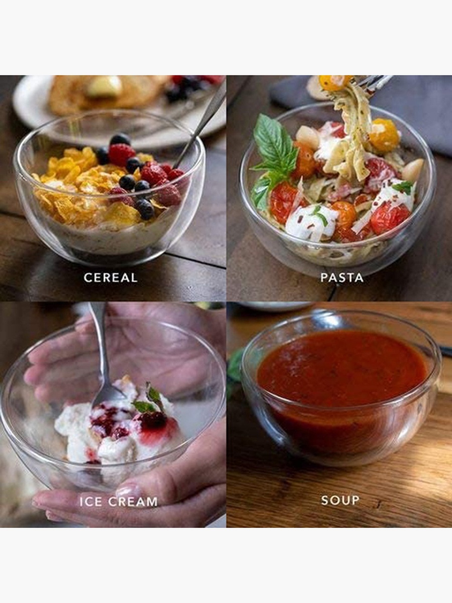 Zen Double Wall Glass Salad Bowl - 750 ml