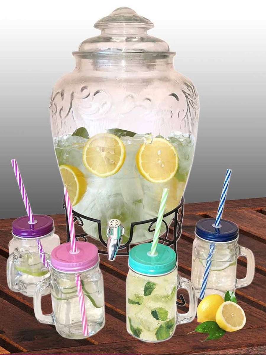 Amity 5-Piece Juice Dispenser with Metal Stand