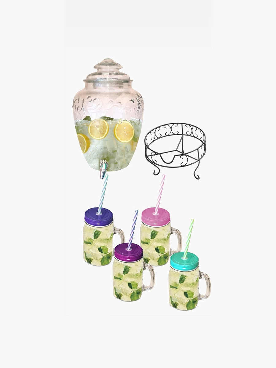 Amity 5-Piece Juice Dispenser with Metal Stand