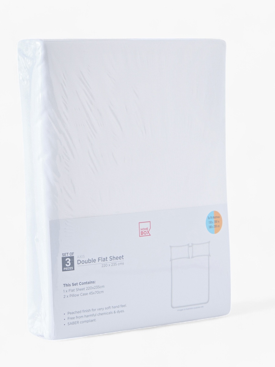 Axis 3-Piece Double Flat Sheet Set - 220x235 cm