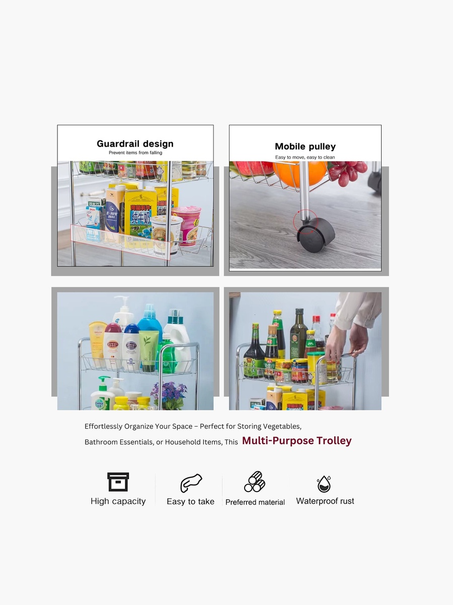 Amity 3-Tier Vegetable and Storage Trolley