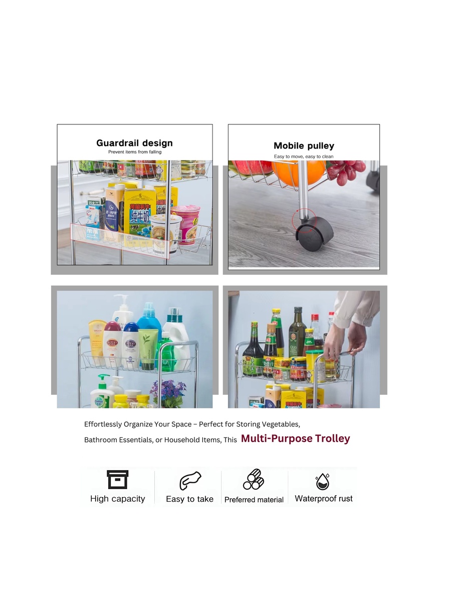 Amity 4-Tier Vegetable Storage Trolley