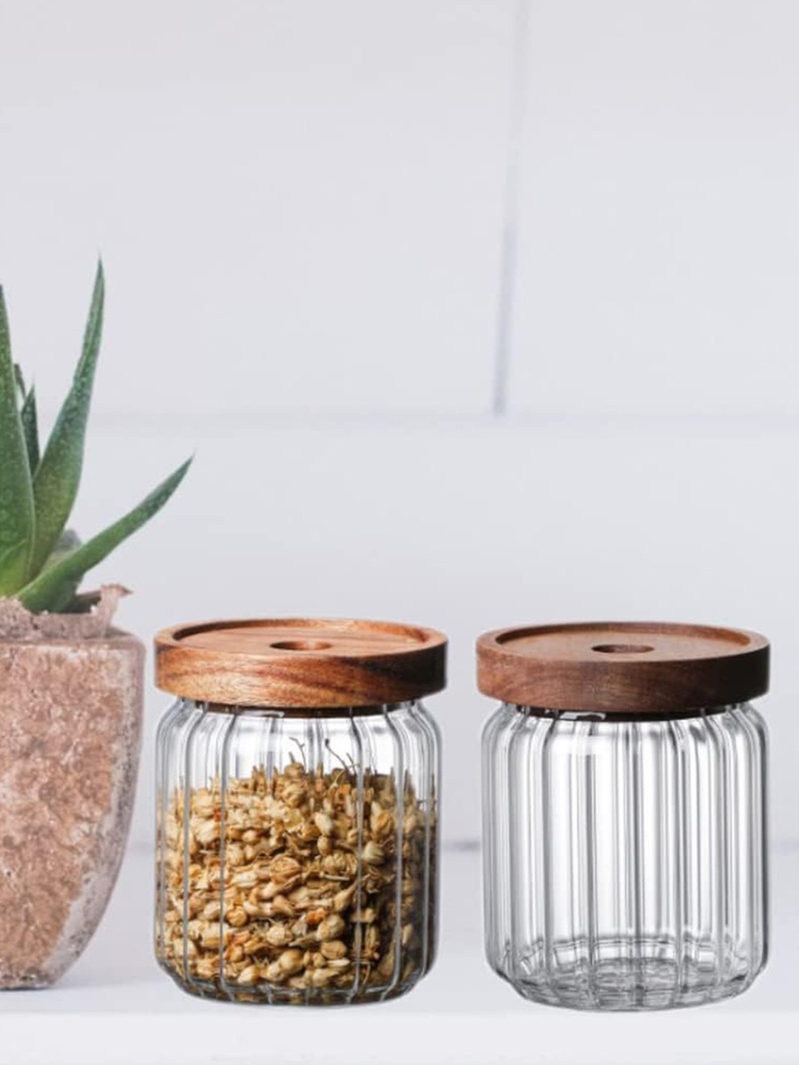 Zen Borosilicate 2-Piece Airtight Glass Storage Jar Set - 500 ml