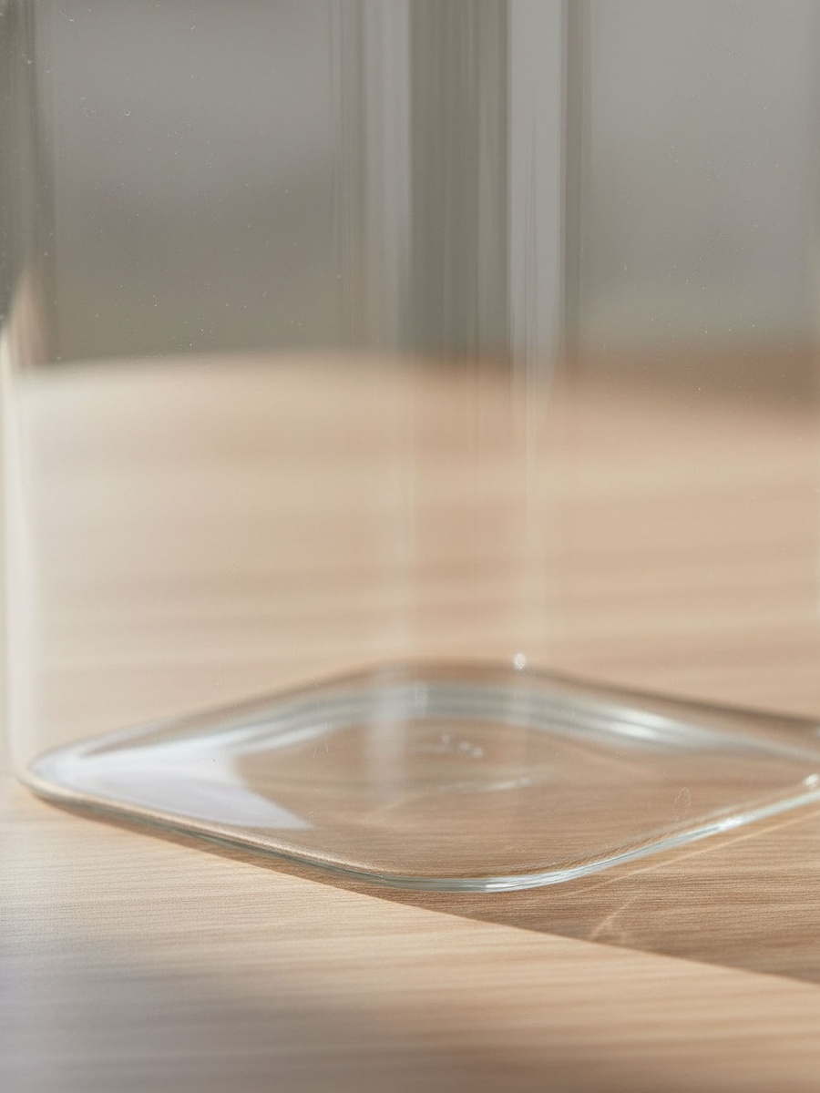 Zen Borosilicate Glass Square Food Storage Jar with Lid and Handle - 1100 ml