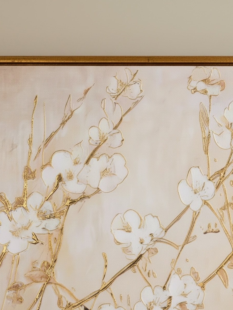 Cyprus Carl Peony Flowers Framed Picture with 3D Foil Effect - 60x90x28 cm