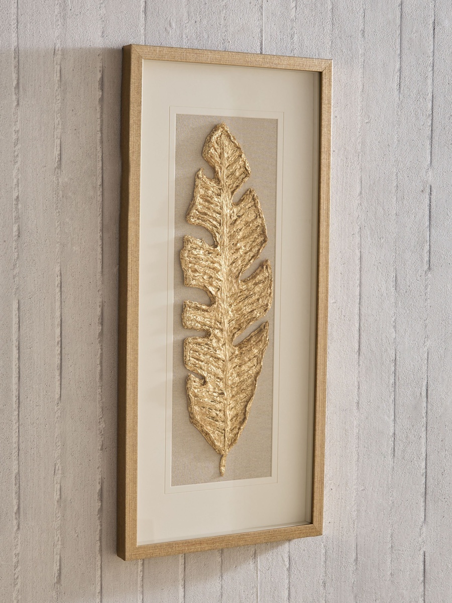Olivia Leaf Shadowbox with Frame - 35x75 cm