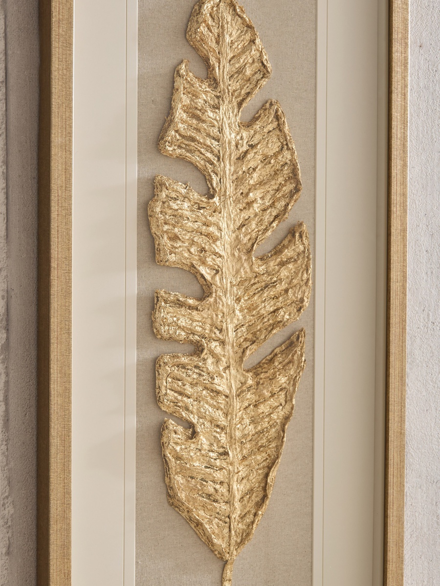 Olivia Leaf Shadowbox with Frame - 35x75 cm