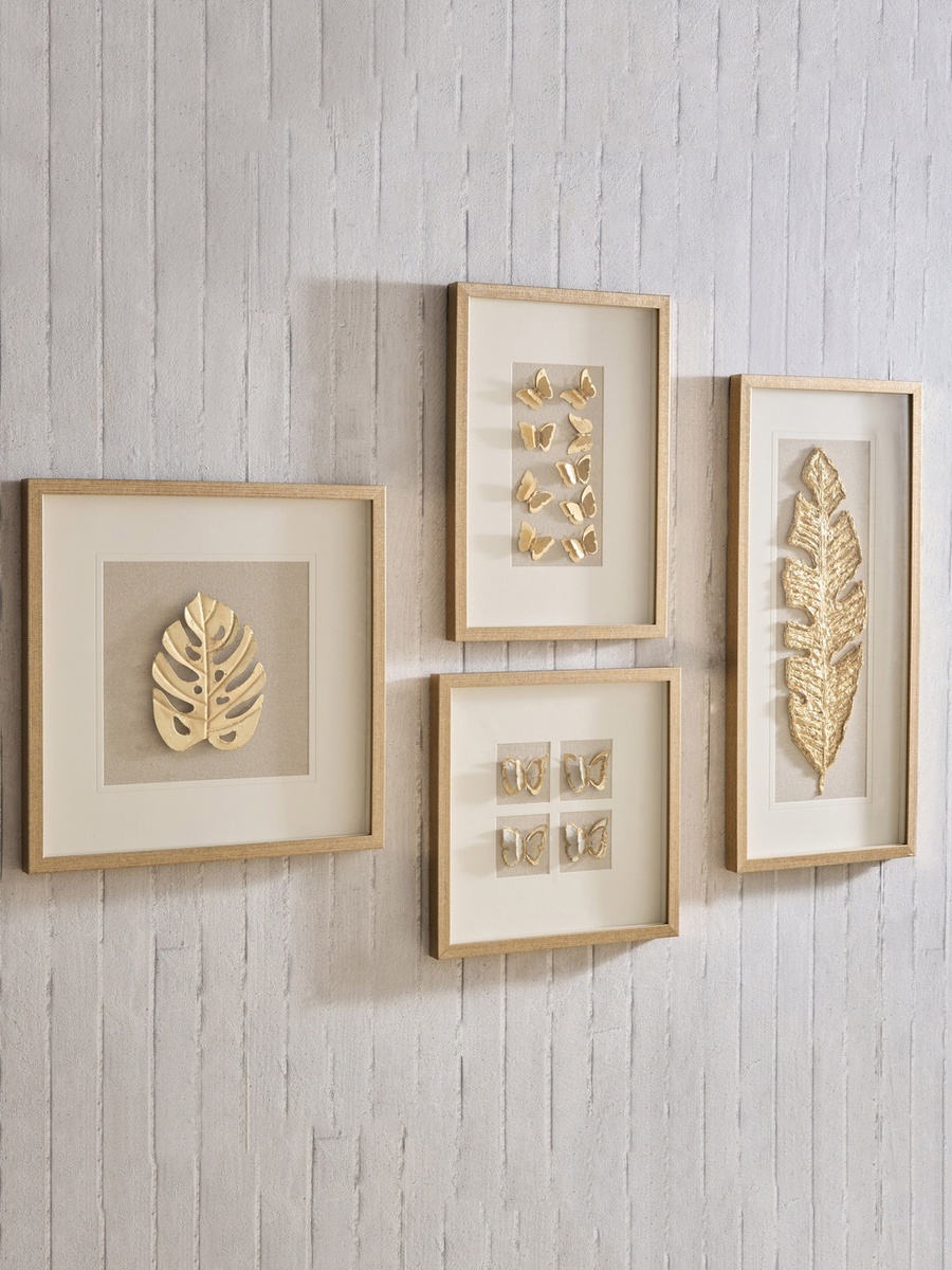 Olivia Leaf Shadowbox with Frame - 35x75 cm