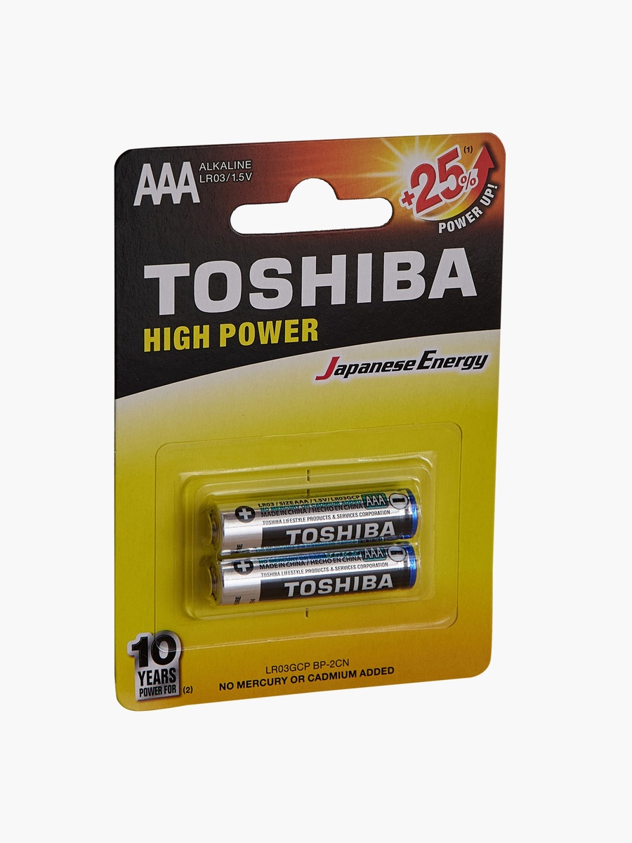 Toshiba High Power Aklaline 2-piece AAA Battery Set