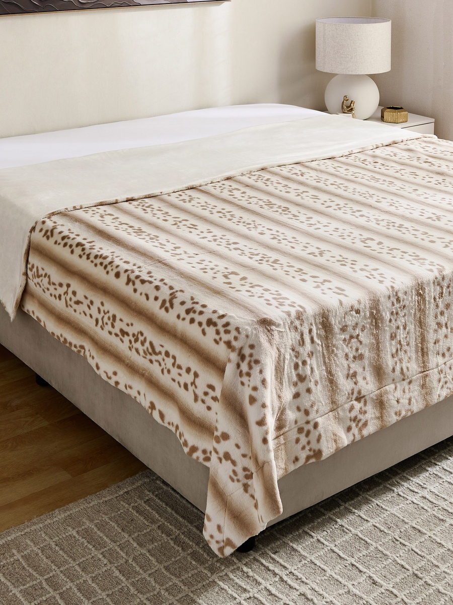 Cozy Plush Animal Leo Print Twin Blanket - 150x220 cm