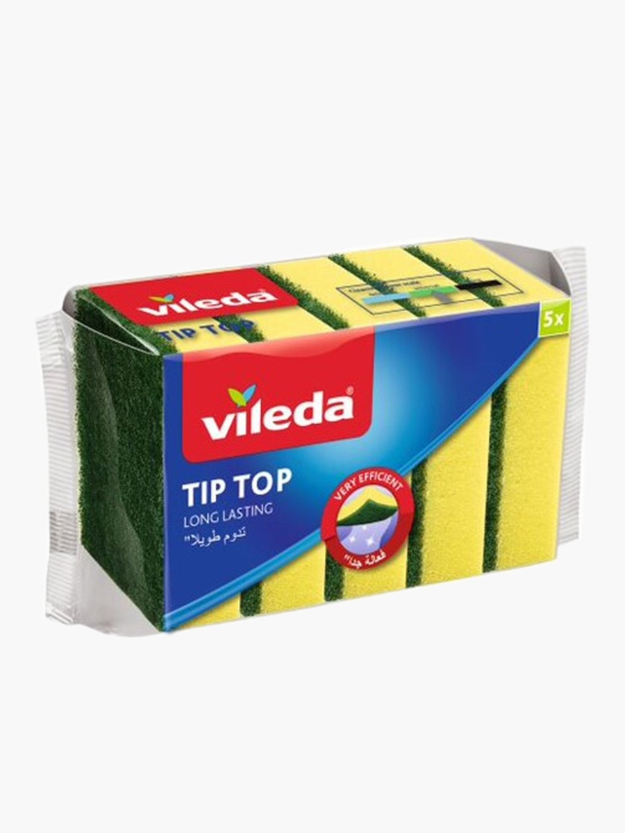 Vileda 5-Piece Tip Top Sponge Set - 9x6.8x4 cm