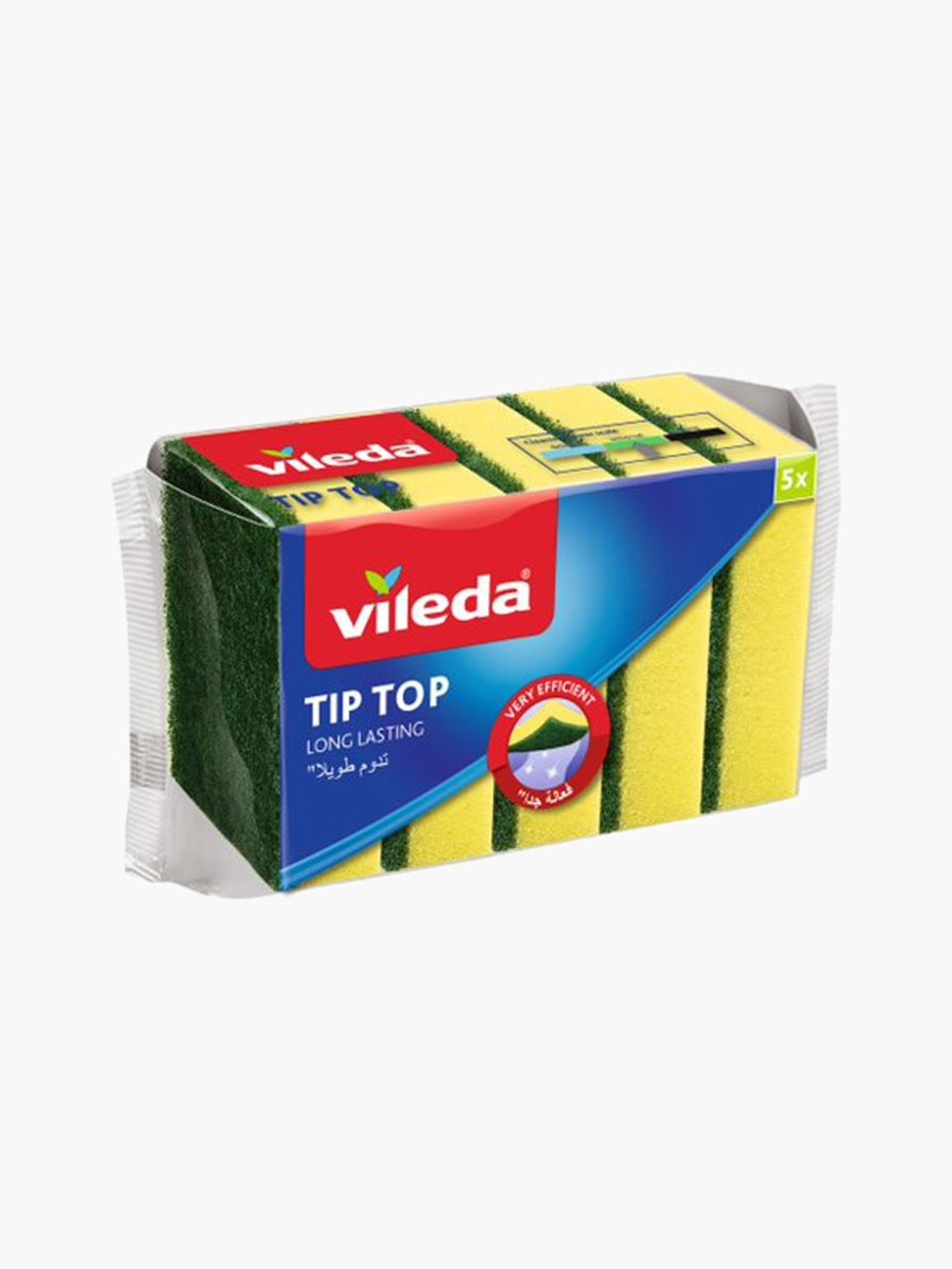 Vileda 5-Piece Tip Top Sponge Set - 9x6.8x4 cm