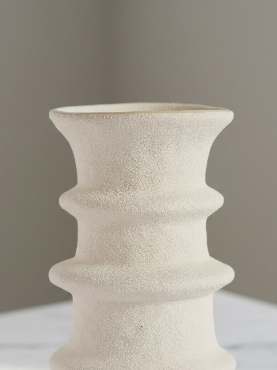 Umber Lavasa Renee Decorative Ceramic Candleholder - 17.3x17.3x35.3 cm