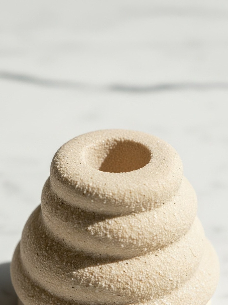 Fresco-Nellie Decorative Ceramic Taper Candle Holder - 7.6x7.6x7 cm