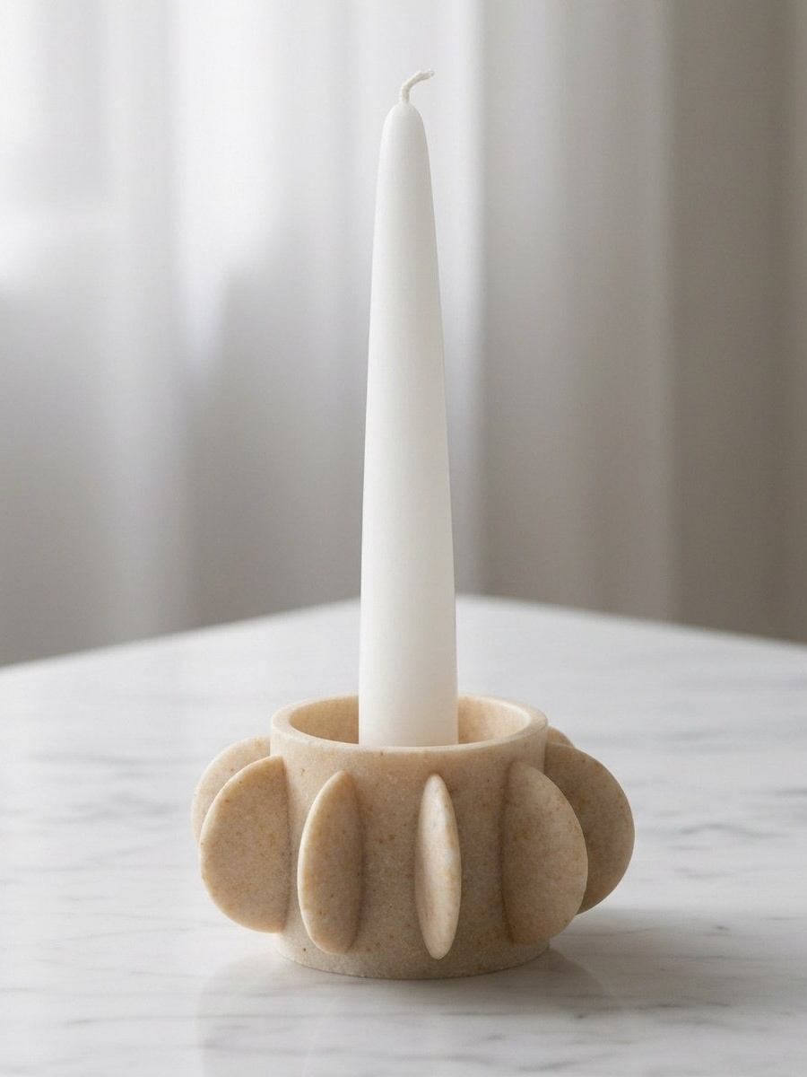 Fresco Idris Decorative Resin Taper Candleholder - 10x10x5 cm