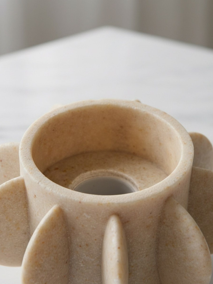 Fresco Idris Decorative Resin Taper Candleholder - 10x10x5 cm