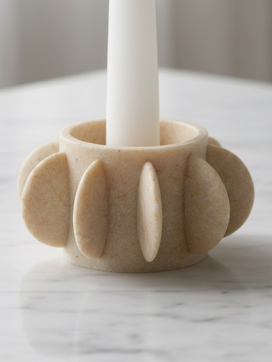 Fresco Idris Decorative Resin Taper Candleholder - 10x10x5 cm