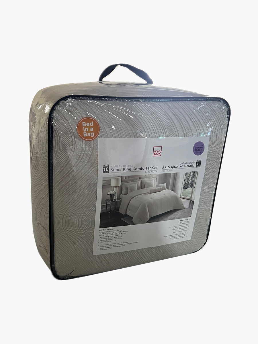 Artisan Deluxe Wave 10-Piece BIAB Super King Comforter Set - 240x260 cm