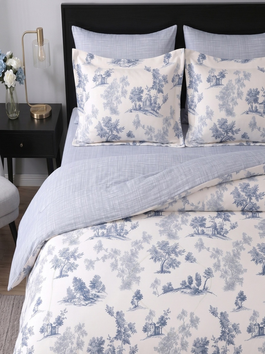 Hampton Toil 6-Piece Printed BIAB Super King Comforter Set - 240x260 cm