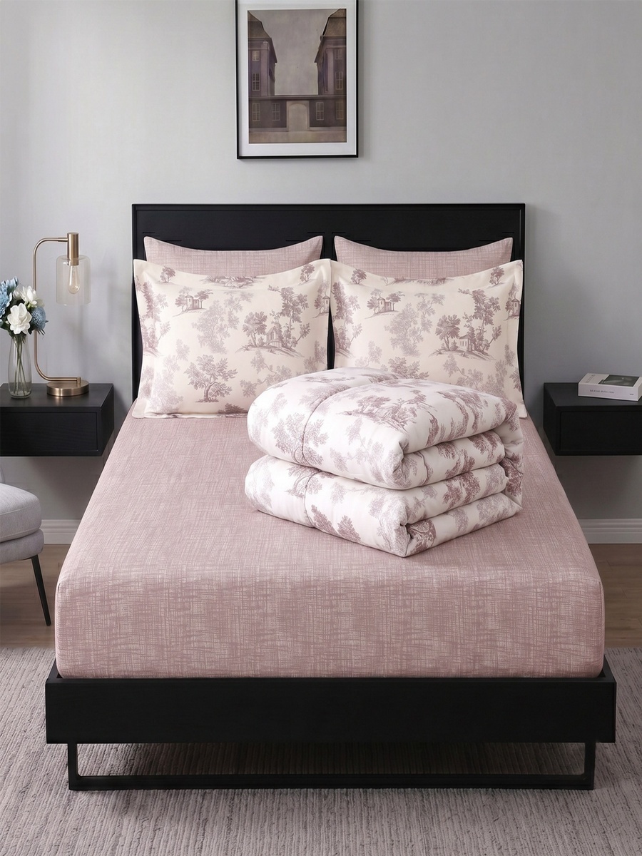 Hampton Toil 6-Piece Printed BIAB Twin Comforter Set - 160x240 cm