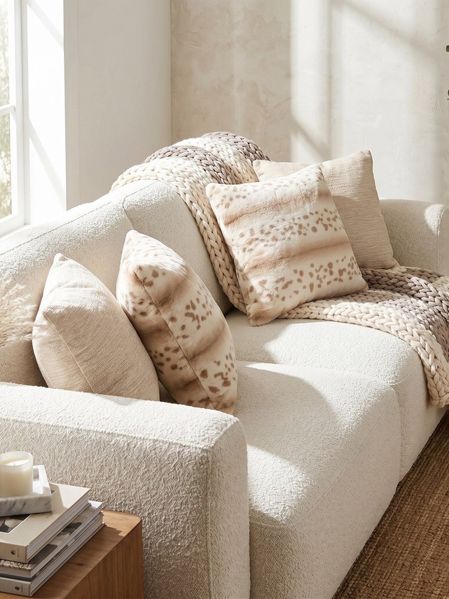 Cozy Duo 2-Piece Animal Leo Print Filled Cushion Set - 50x50 cm