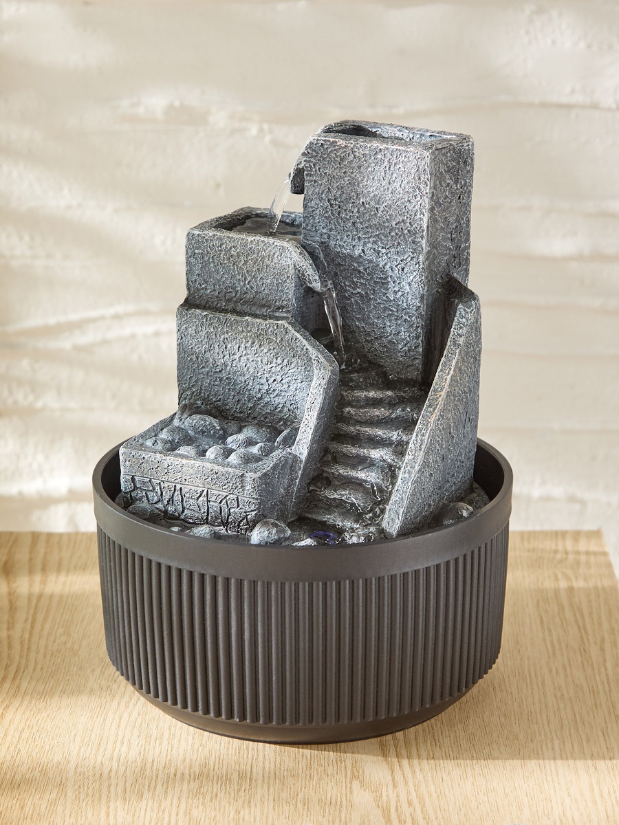 Belen Modern Fountain with LED Head Light - 17x17x22 cm