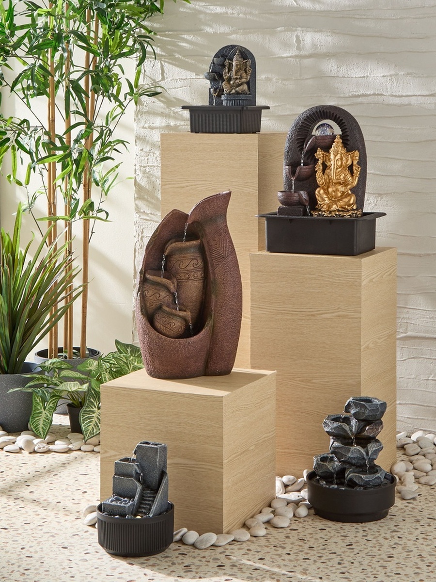 Belen Modern Fountain with LED Head Light - 17x17x22 cm