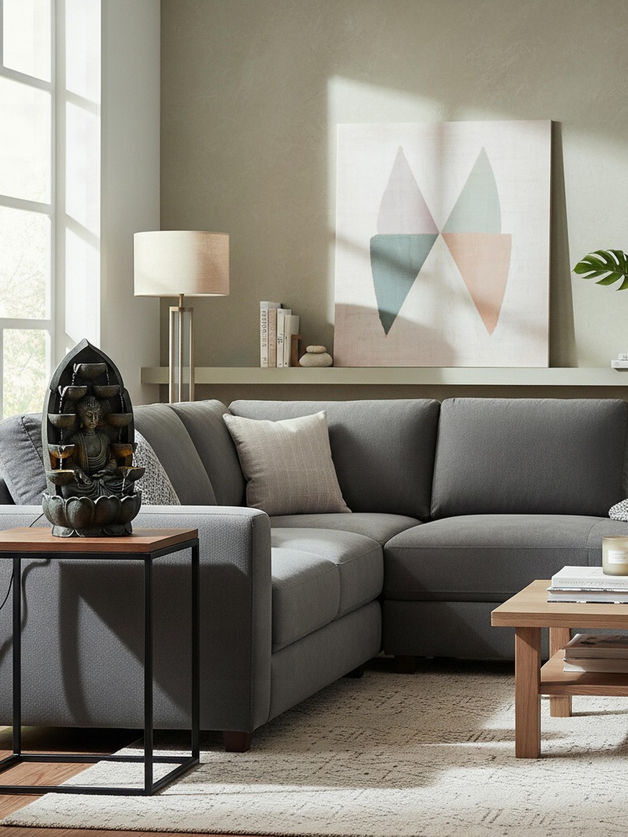 نافورة بوذا خارجية بإضاءة إل إي دي من فيرا ديفاين - 39×30×75 سم