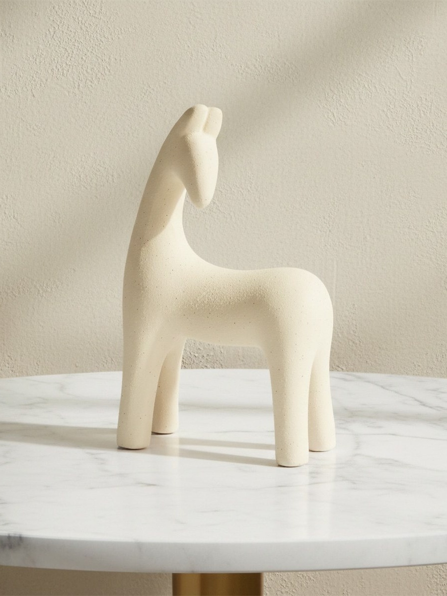Umber Sansa Riwaq Ceramic Decorative Horse Accent -14.5x8x24 cm