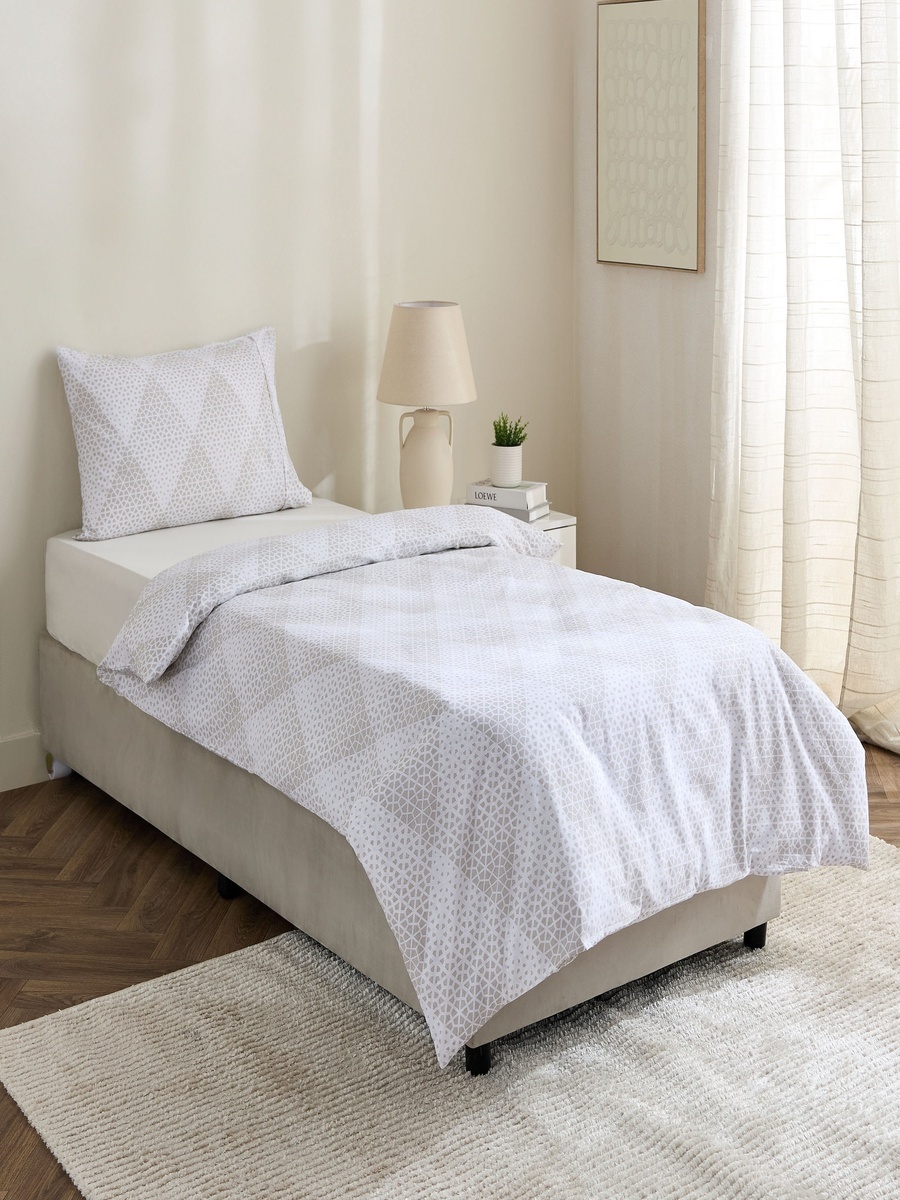 Malta Cara 3-Piece Printed Cotton Twin Duvet Cover Set - 150x220 cm