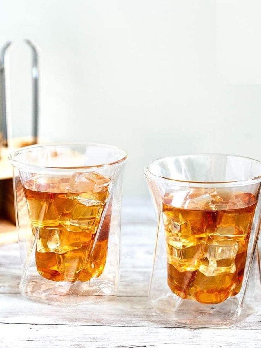 Zen 2-Piece Double Wall Hexagonal Design Glass - 340 ml